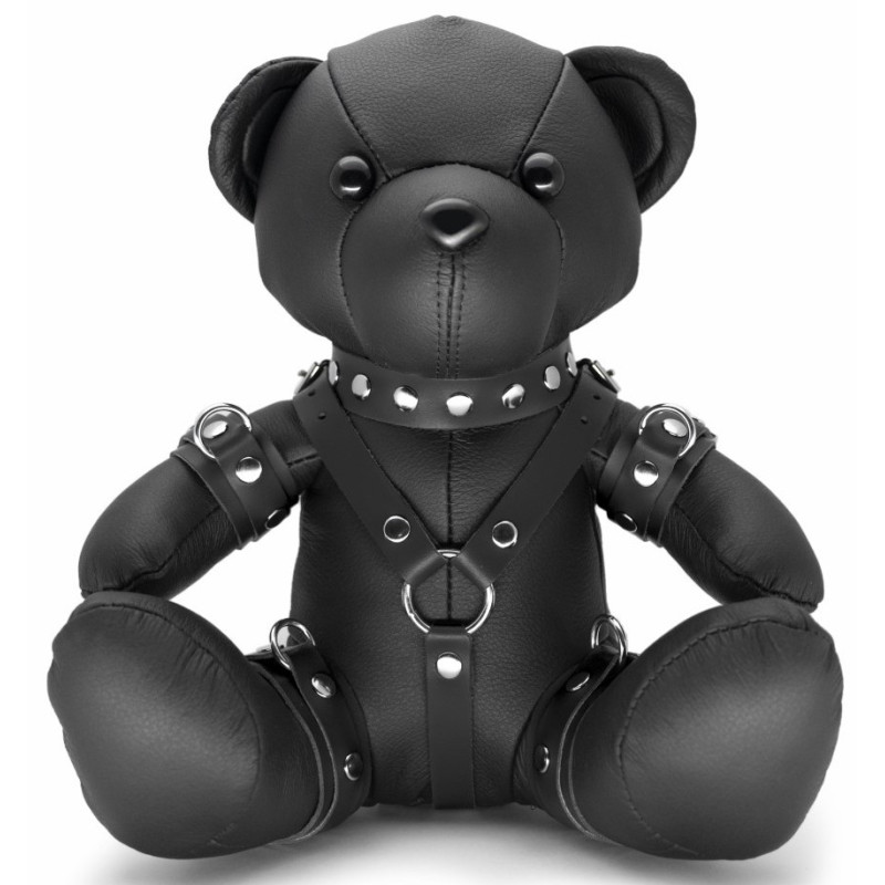 The Red Ours en cuir Bendy The Bdsm Teddy Bear Noir